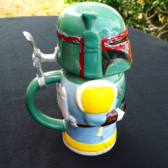 Star Wars Boba‎ Fett Stein - Collectible 22oz Ceramic Mug with Metal Hinge - Picture 7 of 13